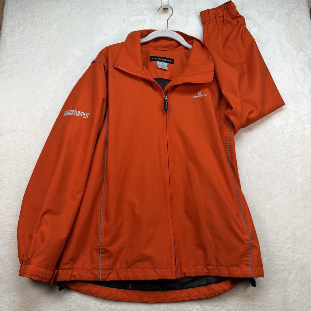 Concurve Windstopper Jacket Womens Medium Orange Gore Windproof Shell Full Zip